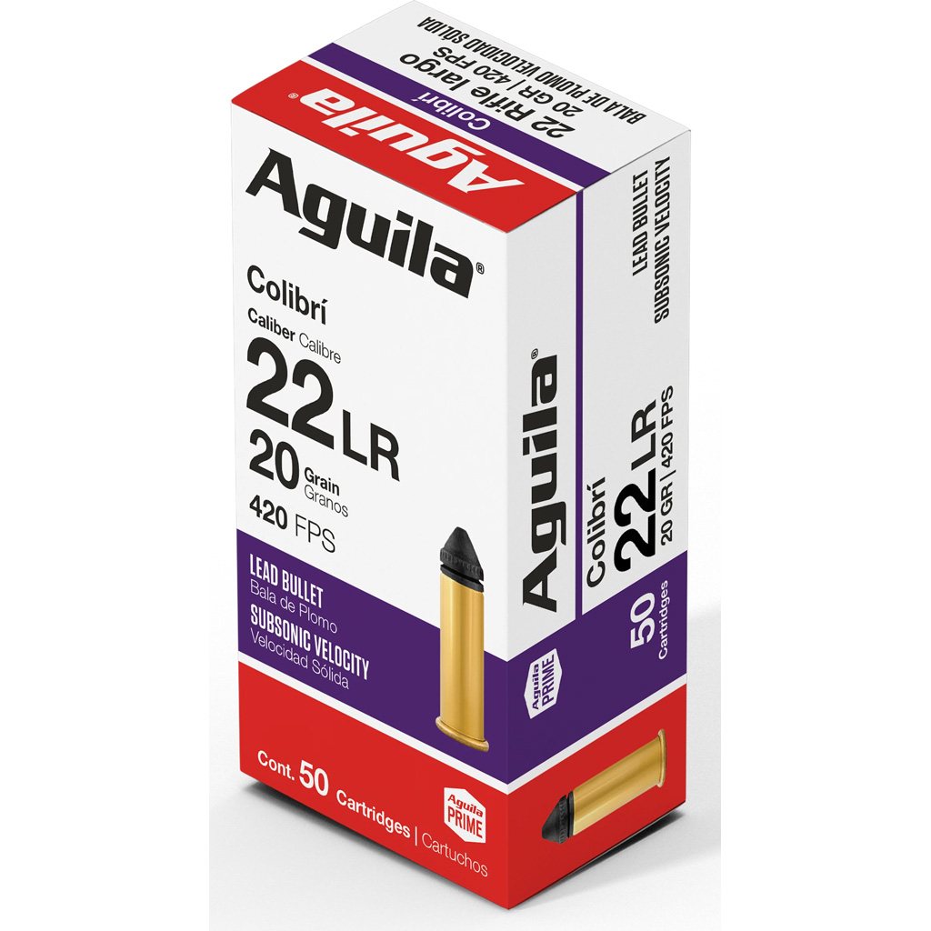 Aguila Special Colibri Rimfire Ammo 22 LR. 20 gr. Colibri Lead 50 rd.