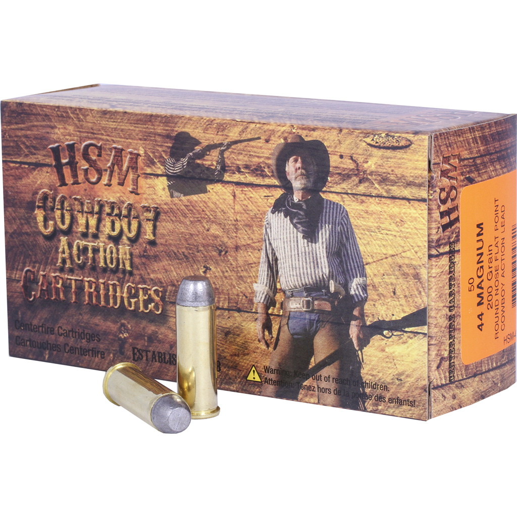 HSM Cowboy Action Handgun Ammunition 44 Mag. 200 gr. 50 rd.