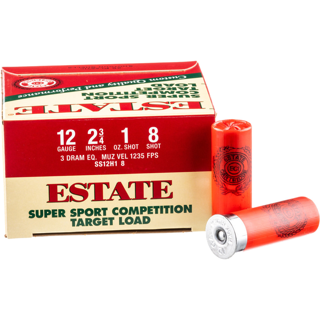 Estate Super Sport Competition Target Load 12 ga. 2.75 in. 3 Dr. 1 oz 8 Shot 25 rd.