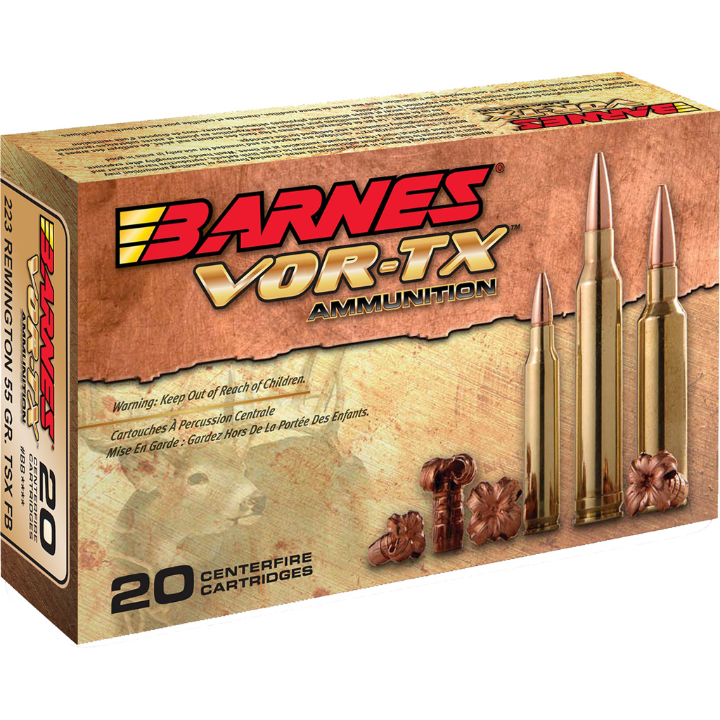 Barnes VOR-TX Rifle Ammo 223 Rem. 55 gr. TSX FB 20 rd.