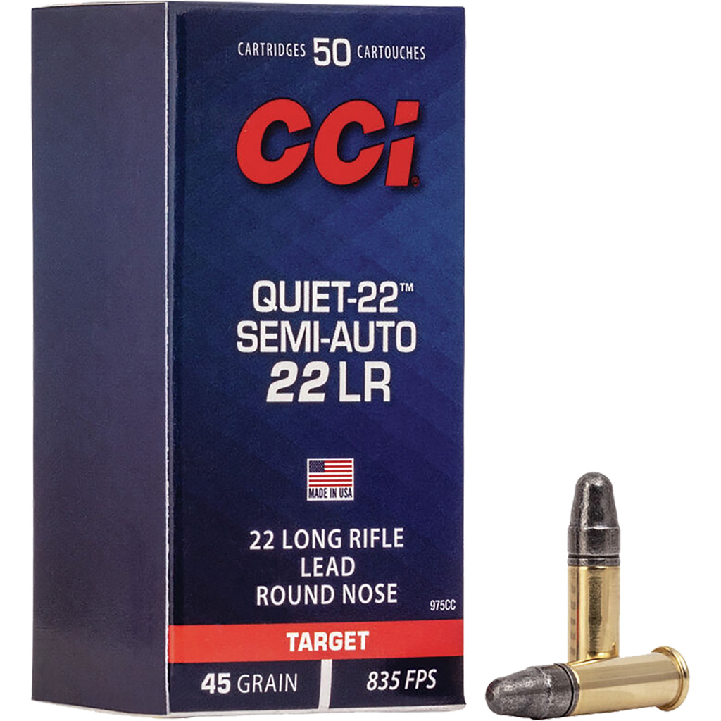 CCI Semi-Auto Quiet Rimfire Ammo 22 LR. 45 gr. LRN 50 rd.