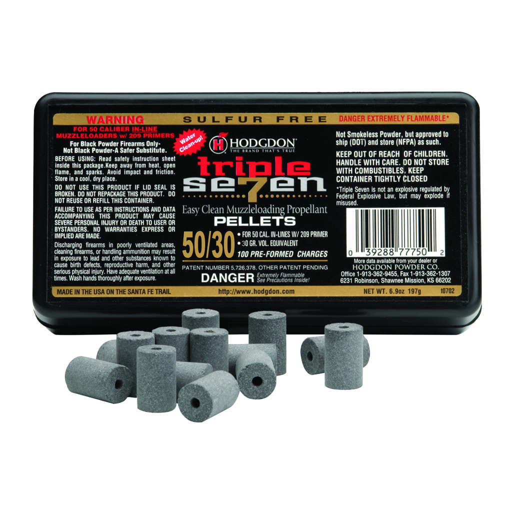Hodgdon Triple Seven Pellets .50 cal. 30 gr. 100 pk. HAZMAT