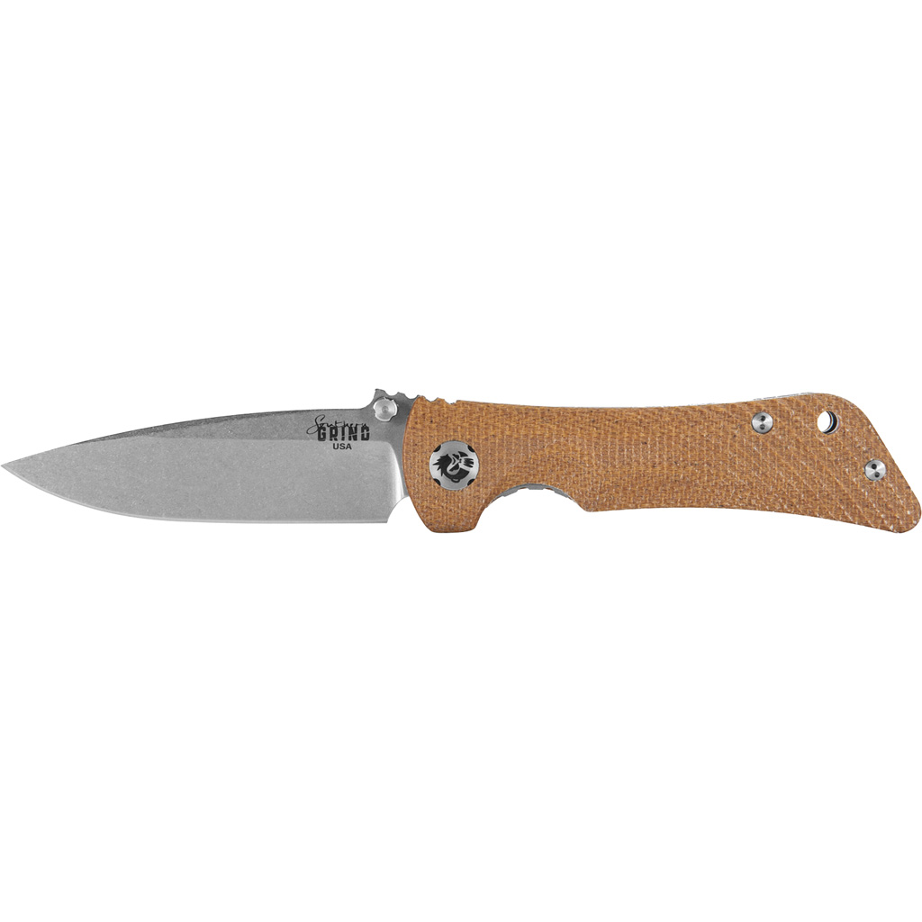 Southern Grind Spider Monkey Folding Knife 3.25 in Drop Point Magnacut Satin w/Micarta Grip