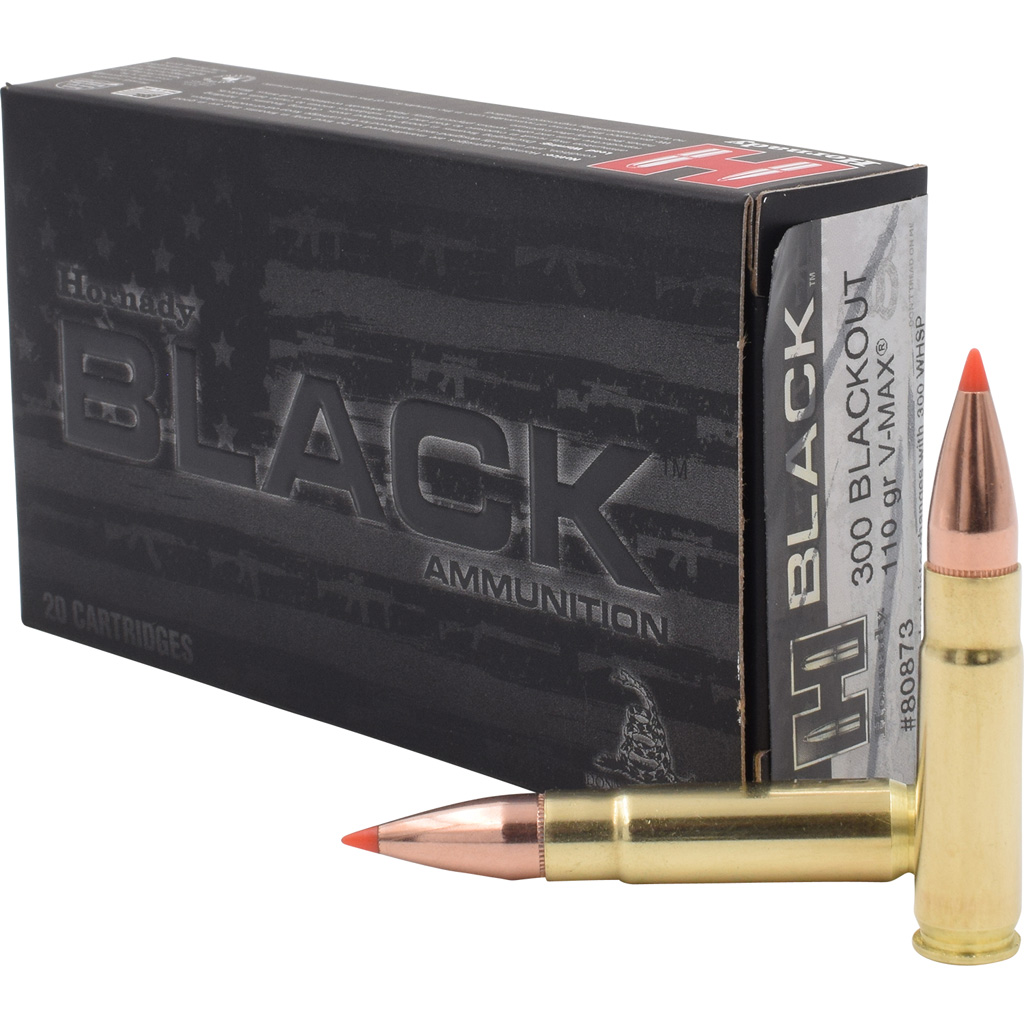 Hornady Black Rifle Ammo 300 Blackout 110 gr. V-Max 20 rd.