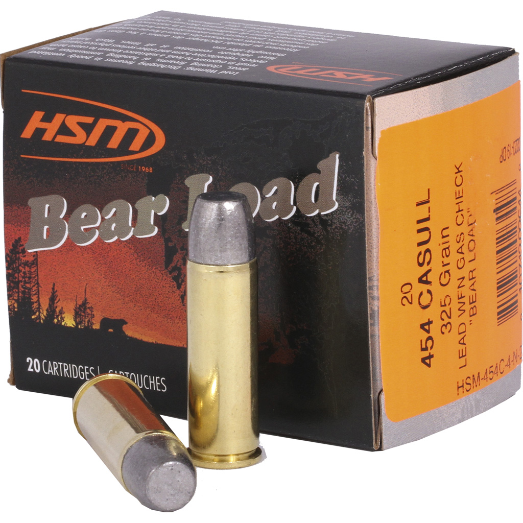 HSM Bear Load Ammunition 454 Casull Wide Flat Nose 325 gr. 20 rd.
