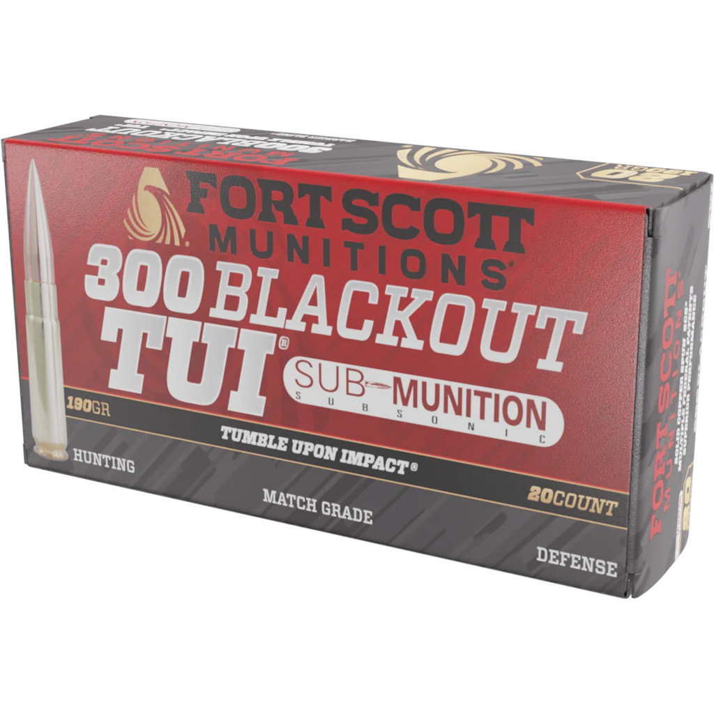 Fort Scott Munitions Sub-Munitions Rifle Ammo 300 BLKOUT 190 gr. TUI 20 rd.