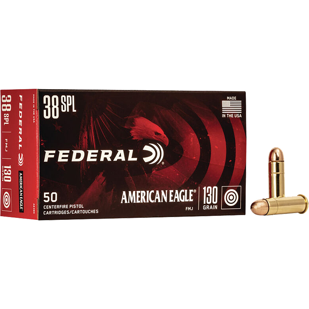 Federal American Eagle Pistol Ammo 38 Spl 130 gr. FMJ 50 rd.