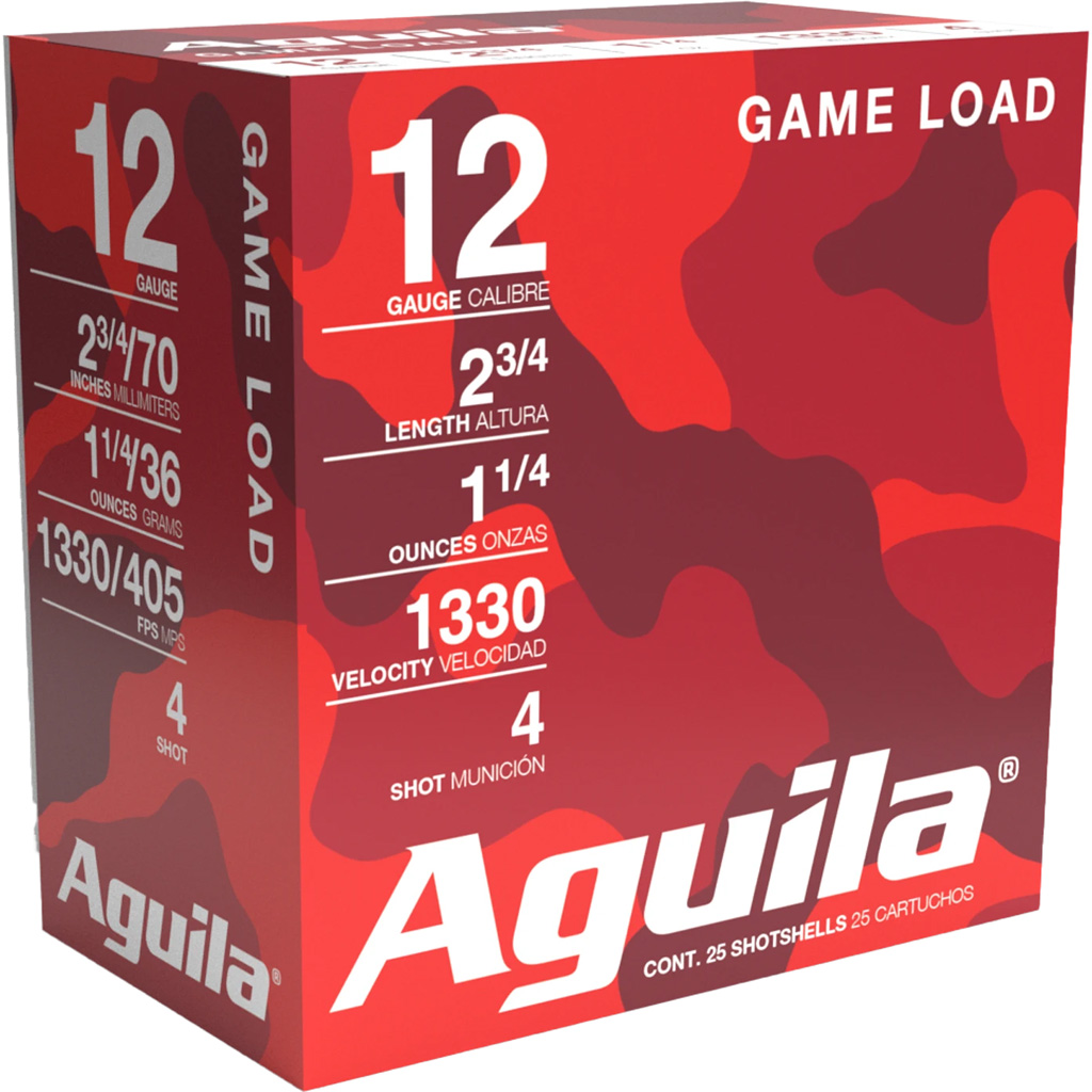 Aguila High Velocity Shotgun Game Load 12 ga. 2.75 in. 1 1/4 oz. 4 Shot 25 rd.