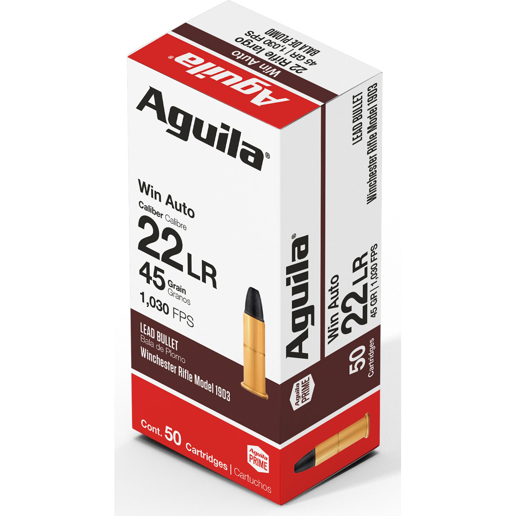 Aguila Rimfire Ammo 22 Win. Auto 45 gr. Lead 50 rd.