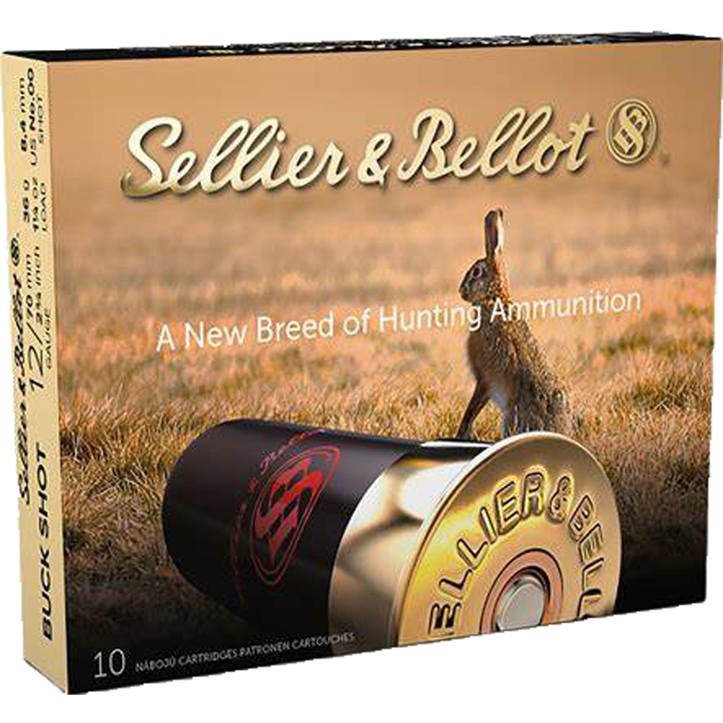 Sellier & Bellot Buckshot Loads 12ga 2 3/4"  1 1/4 oz #00 12 pellet 10 rd.