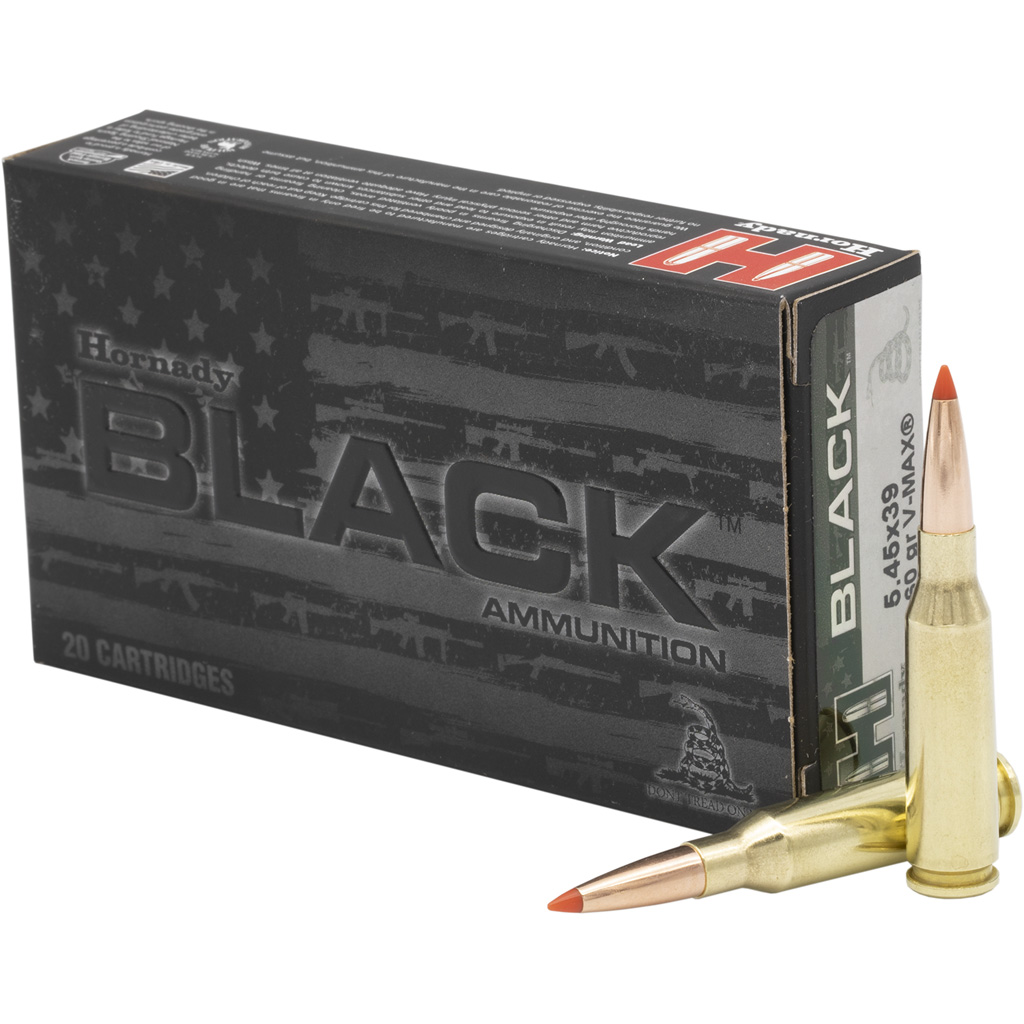 Hornady Black Rifle Ammo 5.45x39 60 gr. V-Max Black 20 rd.