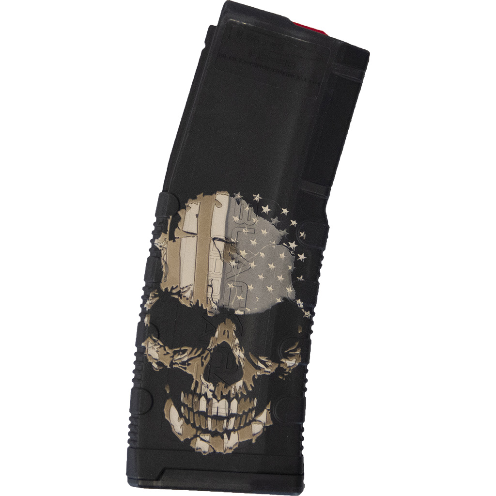 Black Rain Ordnance Lasered AR15 Magazine Skull with Flag 30 rd.