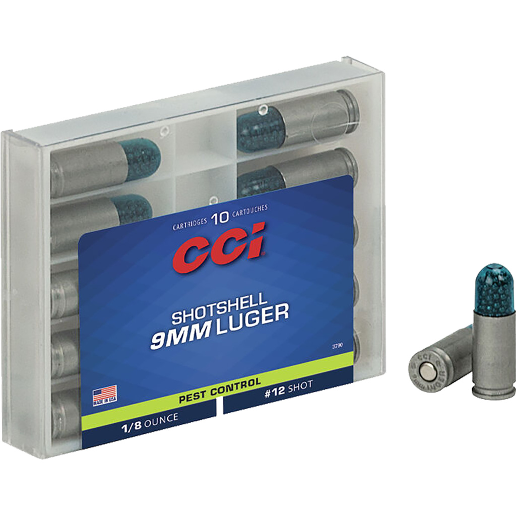 CCI Shotshell Pistol Ammo 9mm Luger 53 gr. Shot Shell #12 10 rd.
