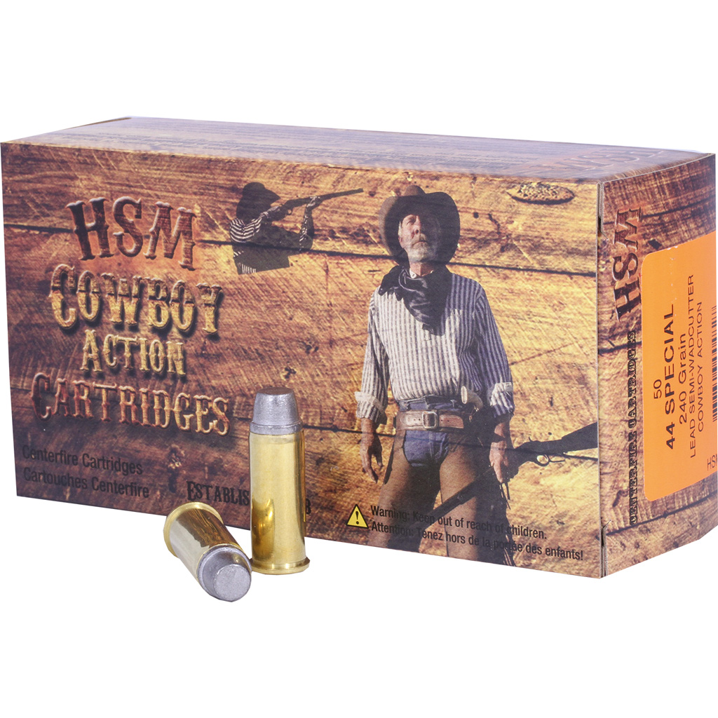HSM Cowboy Action Handgun Ammunition 44 S&W Special 240 gr. 50 rd.