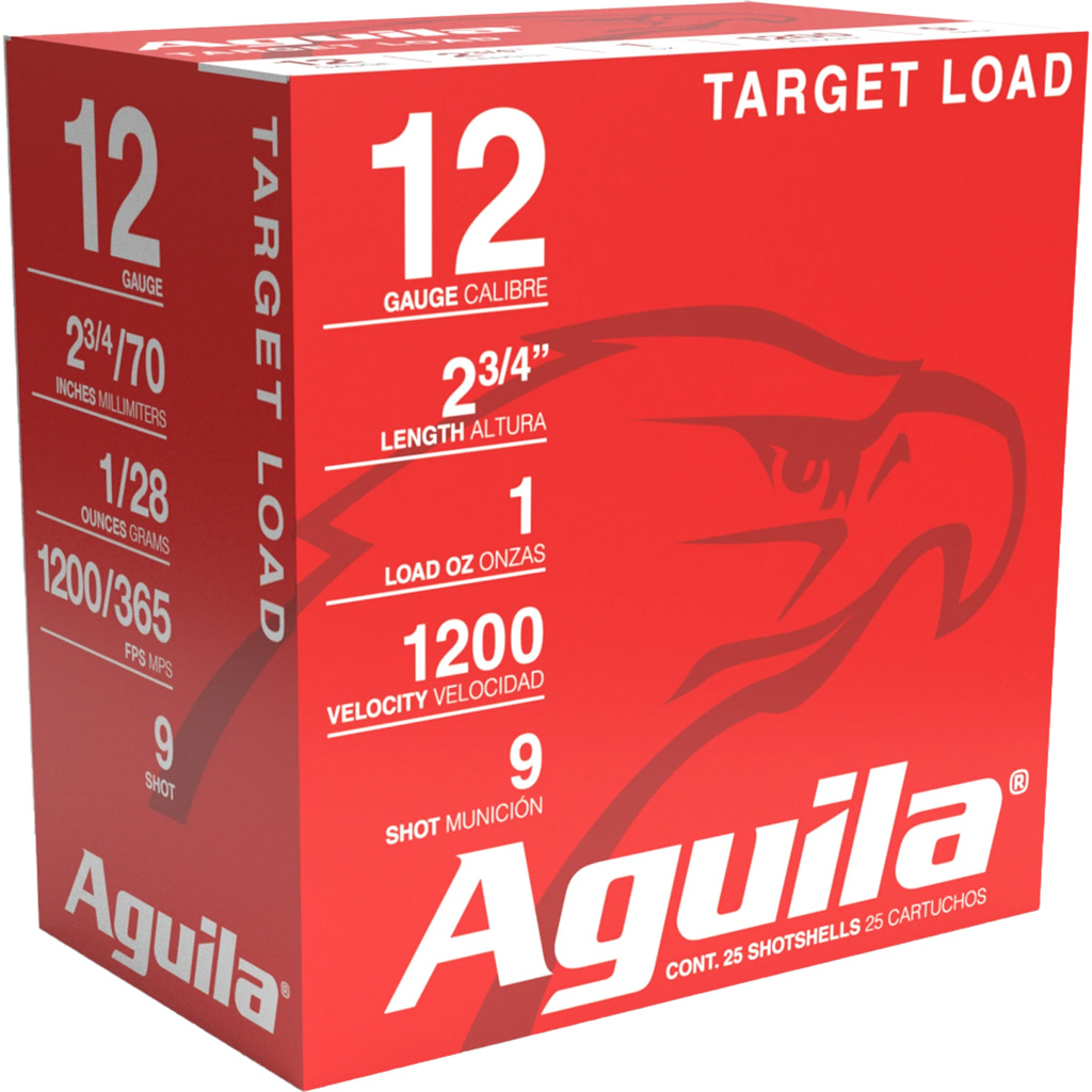 Aguila Target Shotgun Load 12 ga. 2.75 in. 1 oz. 1200 FPS 9 Shot 25 rd.