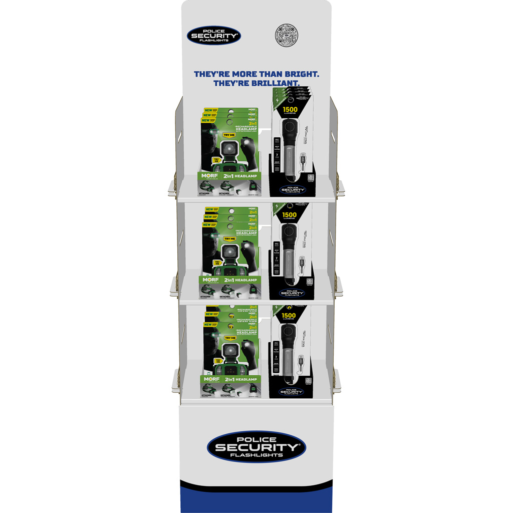 Police Security MORF/Zephyr Shelf Display DROP SHIP ONLY