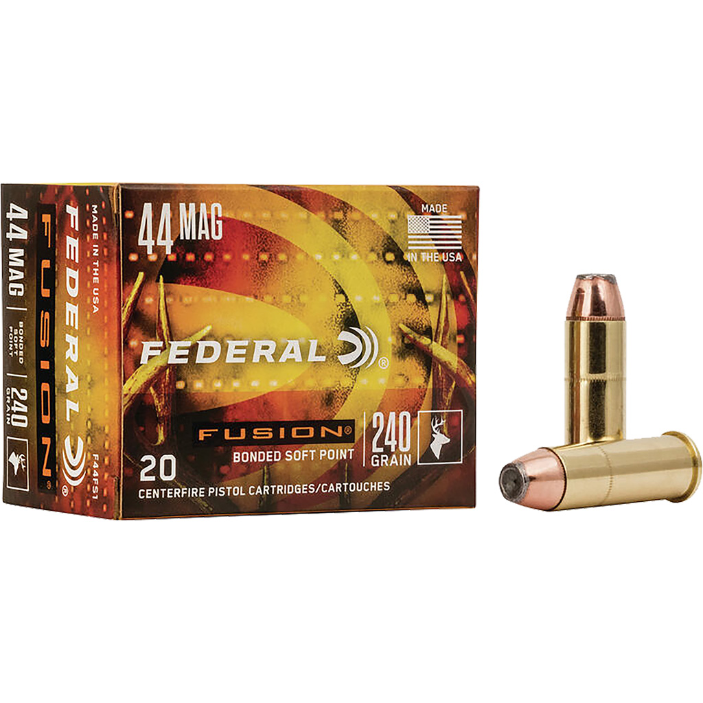 Federal Fusion Handgun Ammo 44 Rem. Mag. 240 gr. Fusion SP 20 rd.