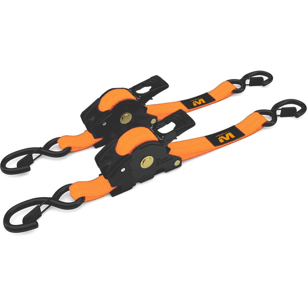 Muddy Retractable Ratchet Straps 1"X10' 2pk Orange